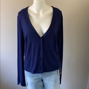 La Perla Long Sleeve Blue Lace Pajama Top